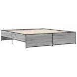 szürke sonoma szerelt fa és fém ágykeret 200 x 200 cm