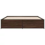 barna tölgyszínű szerelt fa és fém ágykeret 180 x 200 cm