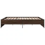 barna tölgyszínű szerelt fa és fém ágykeret 180 x 200 cm