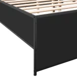 fekete szerelt fa és fém ágykeret 160 x 200 cm