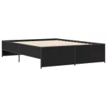 fekete szerelt fa és fém ágykeret 150 x 200 cm