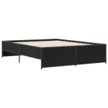 fekete szerelt fa és fém ágykeret 150 x 200 cm