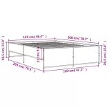 fekete szerelt fa és fém ágykeret 120 x 200 cm