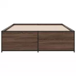 barna tölgyszínű szerelt fa és fém ágykeret 140x190 cm