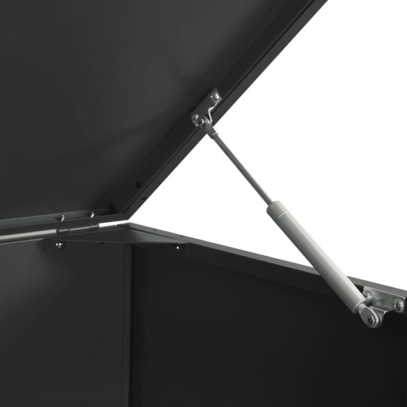 fekete acél kerekes tároló 5 szemeteskukához 345 x 79 x 117 cm