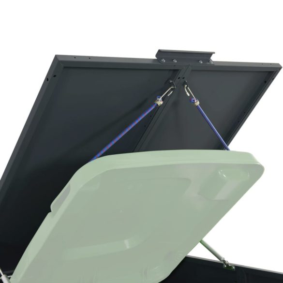 antracit acél tároló 4 szemeteskukához 276 x 79 x 117 cm