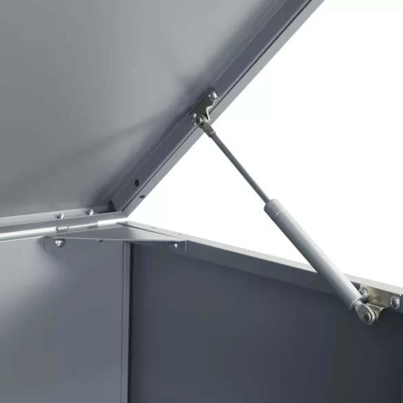 szürke acél kerekes tároló 2 szemeteskukához 138 x 79 x 117 cm