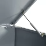 szürke acél kerekes tároló 3 szemeteskukához 207 x 79 x 117 cm