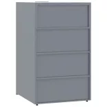 szürke acél kerekes tároló 5 szemeteskukához 345 x 79 x 117 cm