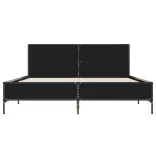 fekete szerelt fa és fém ágykeret 150 x 200 cm
