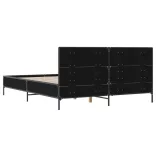 fekete szerelt fa és fém ágykeret 150 x 200 cm