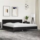 fekete szerelt fa és fém ágykeret 180 x 200 cm