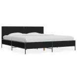 fekete szerelt fa és fém ágykeret 200 x 200 cm