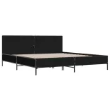 fekete szerelt fa és fém ágykeret 200 x 200 cm