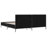 fekete szerelt fa és fém ágykeret 200 x 200 cm