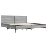 szürke sonoma szerelt fa és fém ágykeret 200 x 200 cm