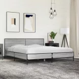 szürke sonoma szerelt fa és fém ágykeret 200 x 200 cm