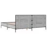 szürke sonoma szerelt fa és fém ágykeret 200 x 200 cm