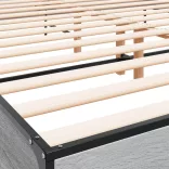 szürke sonoma szerelt fa és fém ágykeret 200 x 200 cm