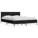 fekete szerelt fa és fém ágykeret 135 x 190 cm