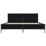 fekete szerelt fa és fém ágykeret 135 x 190 cm