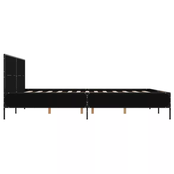 fekete szerelt fa és fém ágykeret 135 x 190 cm