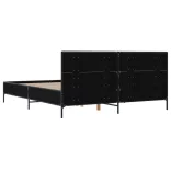 fekete szerelt fa és fém ágykeret 135 x 190 cm