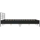 fekete szerelt fa és fém ágykeret 150 x 200 cm