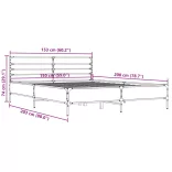 barna tölgyszínű szerelt fa és fém ágykeret 150 x 200 cm