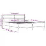 barna tölgyszínű szerelt fa és fém ágykeret 160 x 200 cm