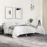 fekete szerelt fa és fém ágykeret 180 x 200 cm