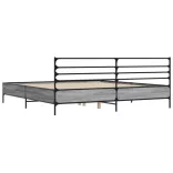szürke sonoma szerelt fa és fém ágykeret 180 x 200 cm