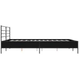 fekete szerelt fa és fém ágykeret 200 x 200 cm