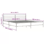 fekete szerelt fa és fém ágykeret 200 x 200 cm