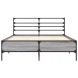 szürke sonoma szerelt fa és fém ágykeret 135 x 190 cm