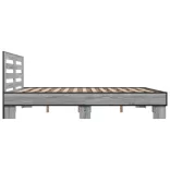 szürke sonoma szerelt fa és fém ágykeret 200 x 200 cm