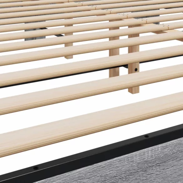 szürke sonoma szerelt fa és fém ágykeret 200 x 200 cm