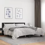 fekete szerelt fa és fém ágykeret 180 x 200 cm