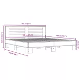 fekete szerelt fa és fém ágykeret 180 x 200 cm