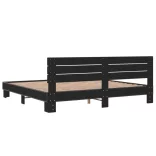 fekete szerelt fa és fém ágykeret 200 x 200 cm
