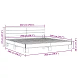 fekete szerelt fa és fém ágykeret 200 x 200 cm
