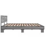 szürke sonoma szerelt fa és fém ágykeret 200 x 200 cm