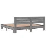 szürke sonoma szerelt fa és fém ágykeret 200 x 200 cm