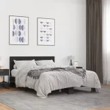 fekete szerelt fa és fém ágykeret 120 x 200 cm