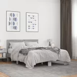 szürke sonoma szerelt fa és fém ágykeret 120 x 200 cm