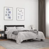 fekete szerelt fa és fém ágykeret 120 x 190 cm