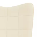 krémszínű szövet hintaszék szék zsámollyal