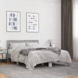 szürke sonoma szerelt fa és fém ágykeret 135 x 190 cm