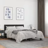 fekete szerelt fa és fém ágykeret 140x190 cm