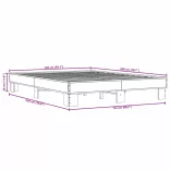 fekete szerelt fa és fém ágykeret 150 x 200 cm